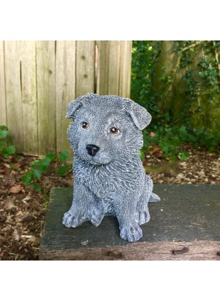 Tierfiguren Hundefiguren - Steinfiguren Hunde Schäferhund Welpe Gartendeko
